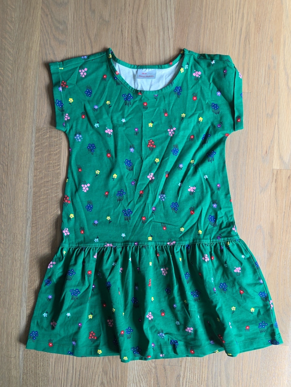 Hanna Andersson Green Floral Knit Play Dress